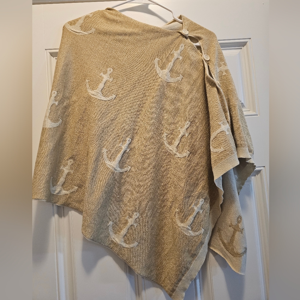 Beige Anchor Patterned Cardigan - image 1